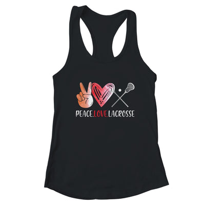 Lacrosse Player Girls Peace Love Lacrosse Women T-Shirt & Tank Top | Teecentury.com