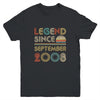 Legend Since September 2008 Vintage 14th Birthday Gifts Youth Youth Shirt | Teecentury.com