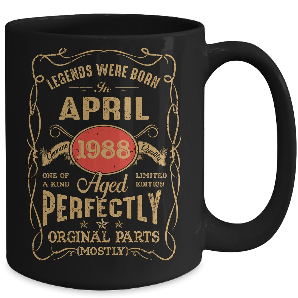 Legends Born In April 1988 35 Years Old 35th Birthday Mug | teecentury