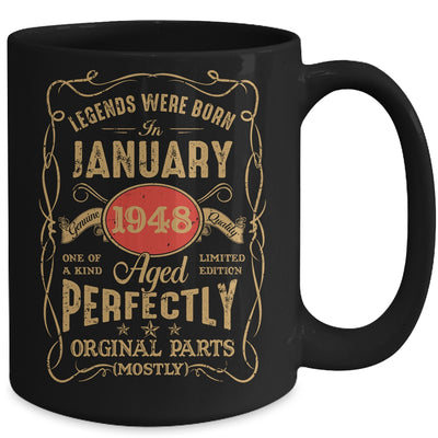 Legends Born In January 1948 75 Years Old 75th Birthday Mug | teecentury