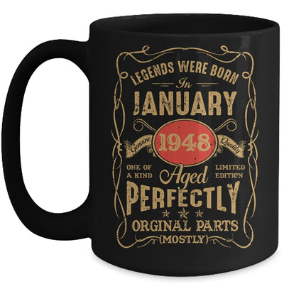 Legends Born In January 1948 75 Years Old 75th Birthday Mug | teecentury