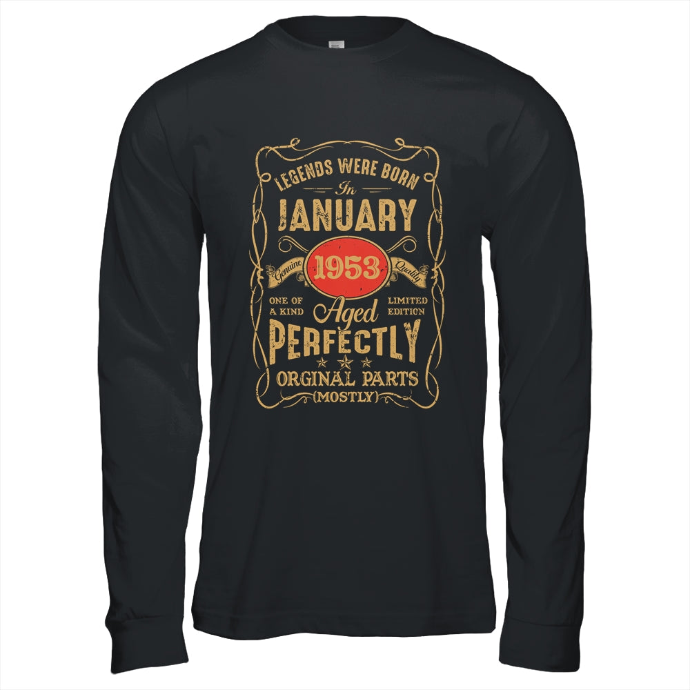 Legends Born In January 1953 70 Years Old 70th Birthday Shirt & Hoodie | teecentury