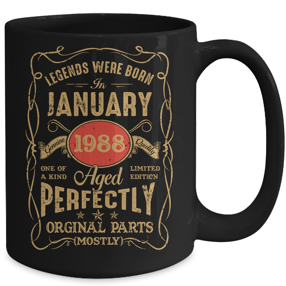 Legends Born In January 1988 35 Years Old 35th Birthday Mug | teecentury