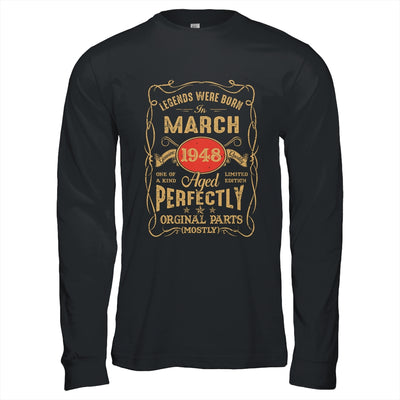 Legends Born In March 1948 75 Years Old 75th Birthday Shirt & Hoodie | teecentury