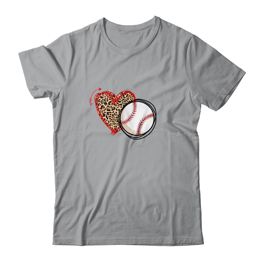Leopard Baseball Love Heart Baseball Lover Baseball Season T-Shirt & Tank Top | Teecentury.com
