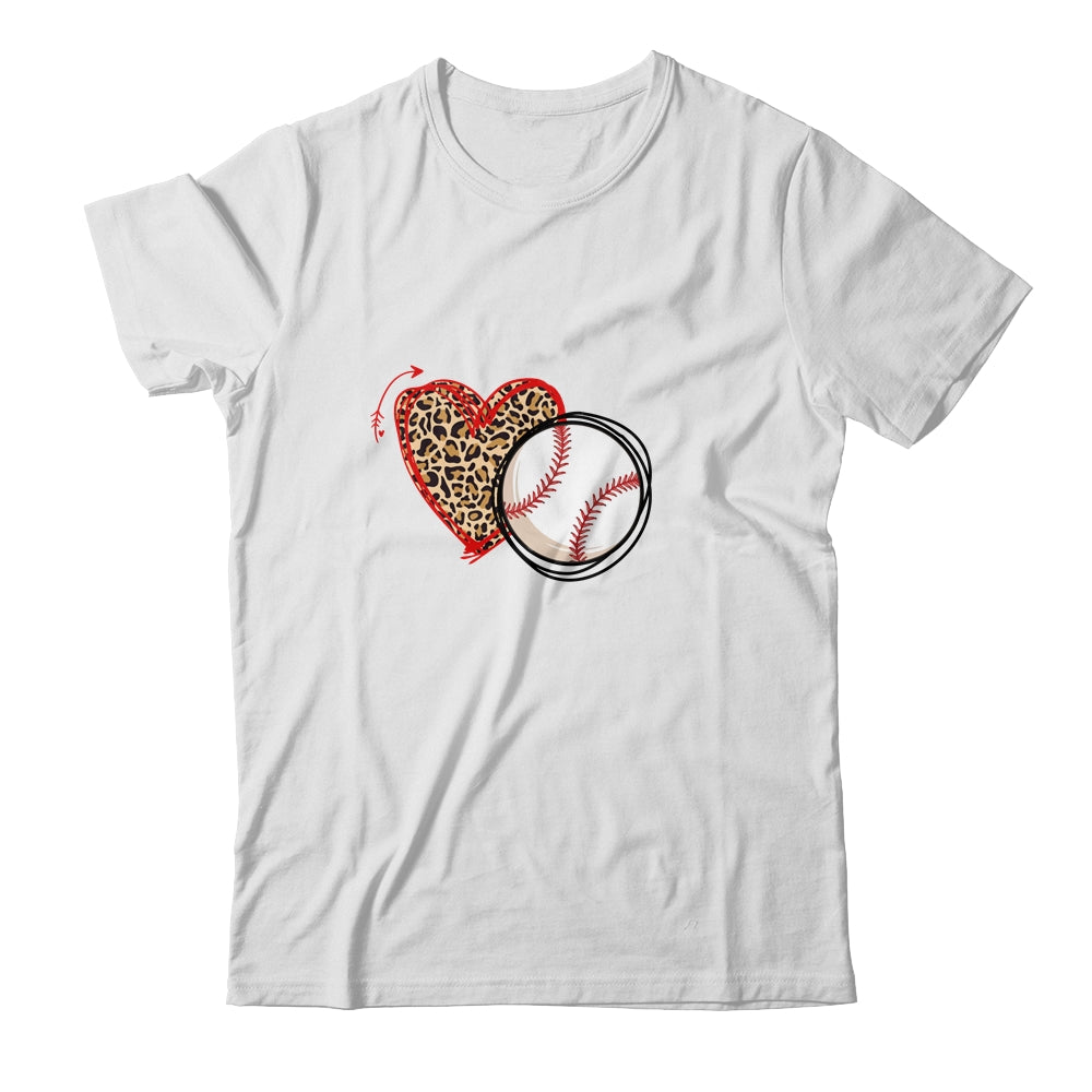 Leopard Baseball Love Heart Baseball Lover Baseball Season T-Shirt & Tank Top | Teecentury.com