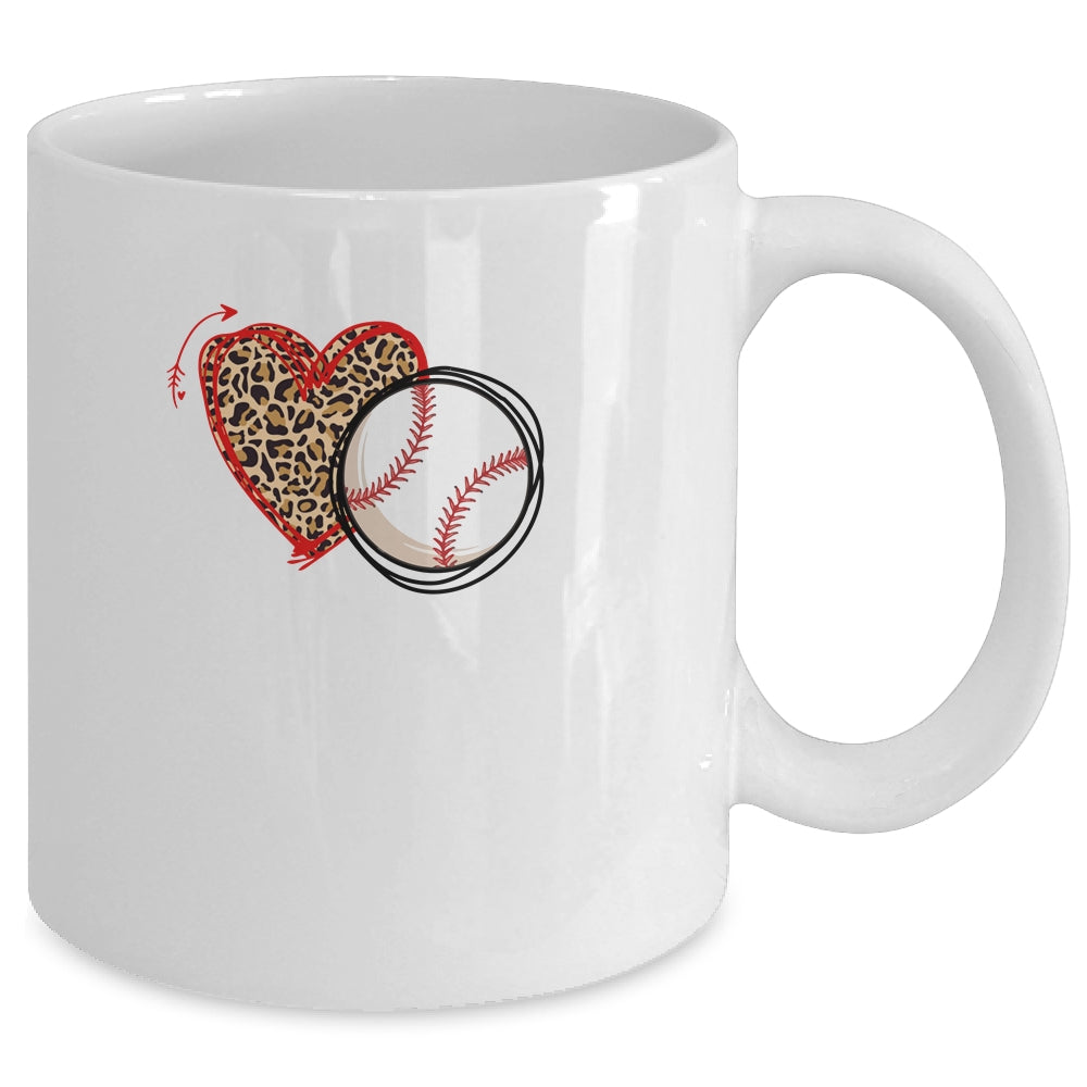 Leopard Baseball Love Heart Baseball Lover Baseball Season Mug Coffee Mug | Teecentury.com