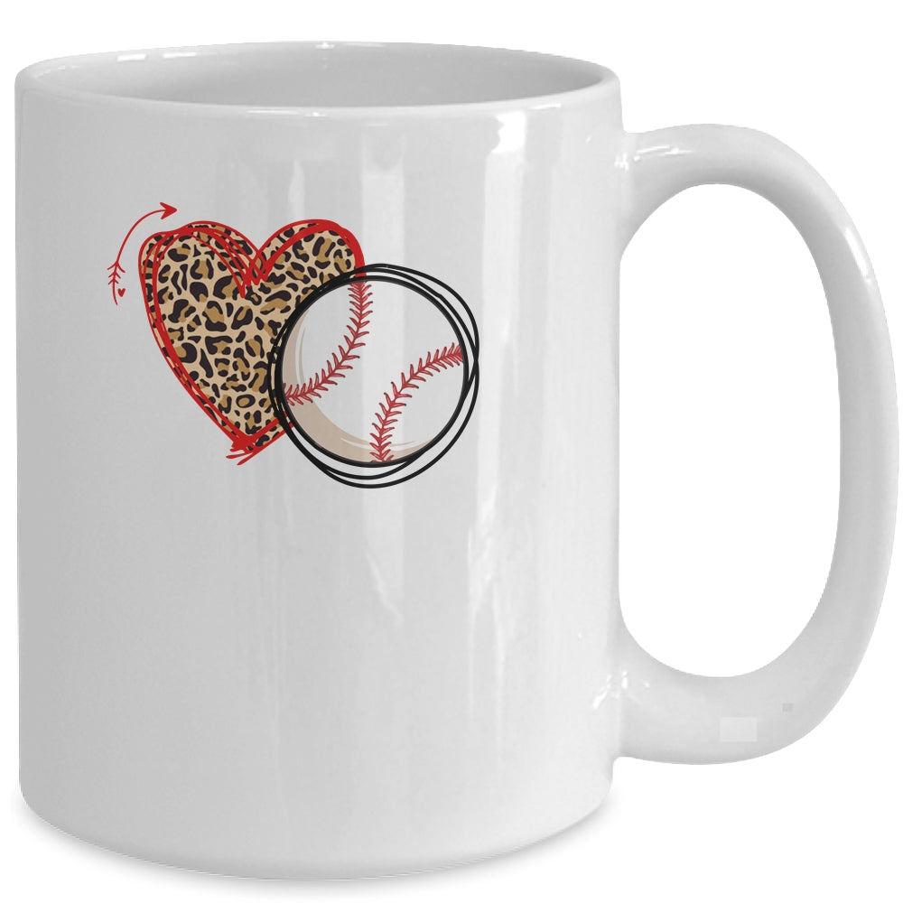 Leopard Baseball Love Heart Baseball Lover Baseball Season Mug Coffee Mug | Teecentury.com