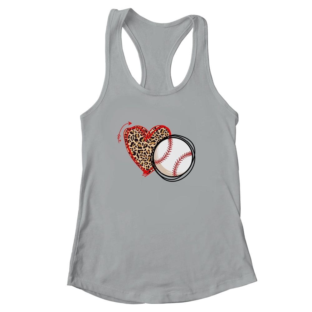 Leopard Baseball Love Heart Baseball Lover Baseball Season T-Shirt & Tank Top | Teecentury.com