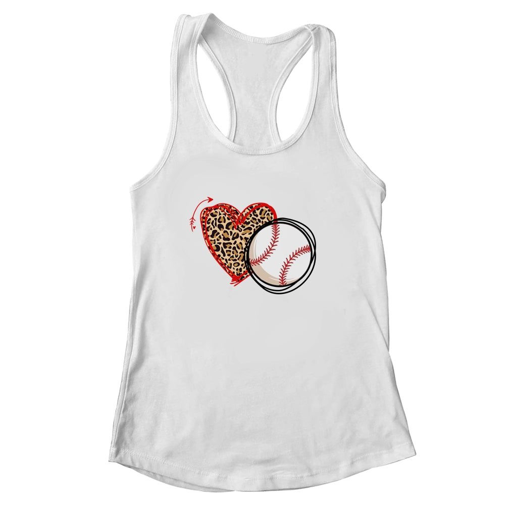 Leopard Baseball Love Heart Baseball Lover Baseball Season T-Shirt & Tank Top | Teecentury.com