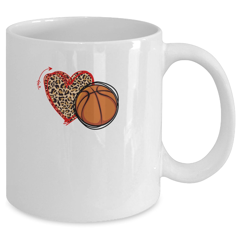 Leopard Basketball Love Heart Basketball Lover Basketball Season Mug Coffee Mug | Teecentury.com