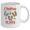 Leopard Flip Flop Christmas In July Xmas Summer Lover Mug Coffee Mug | Teecentury.com