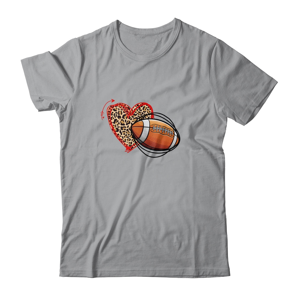Leopard Football Love Heart Football Lover Football Season T-Shirt & Tank Top | Teecentury.com