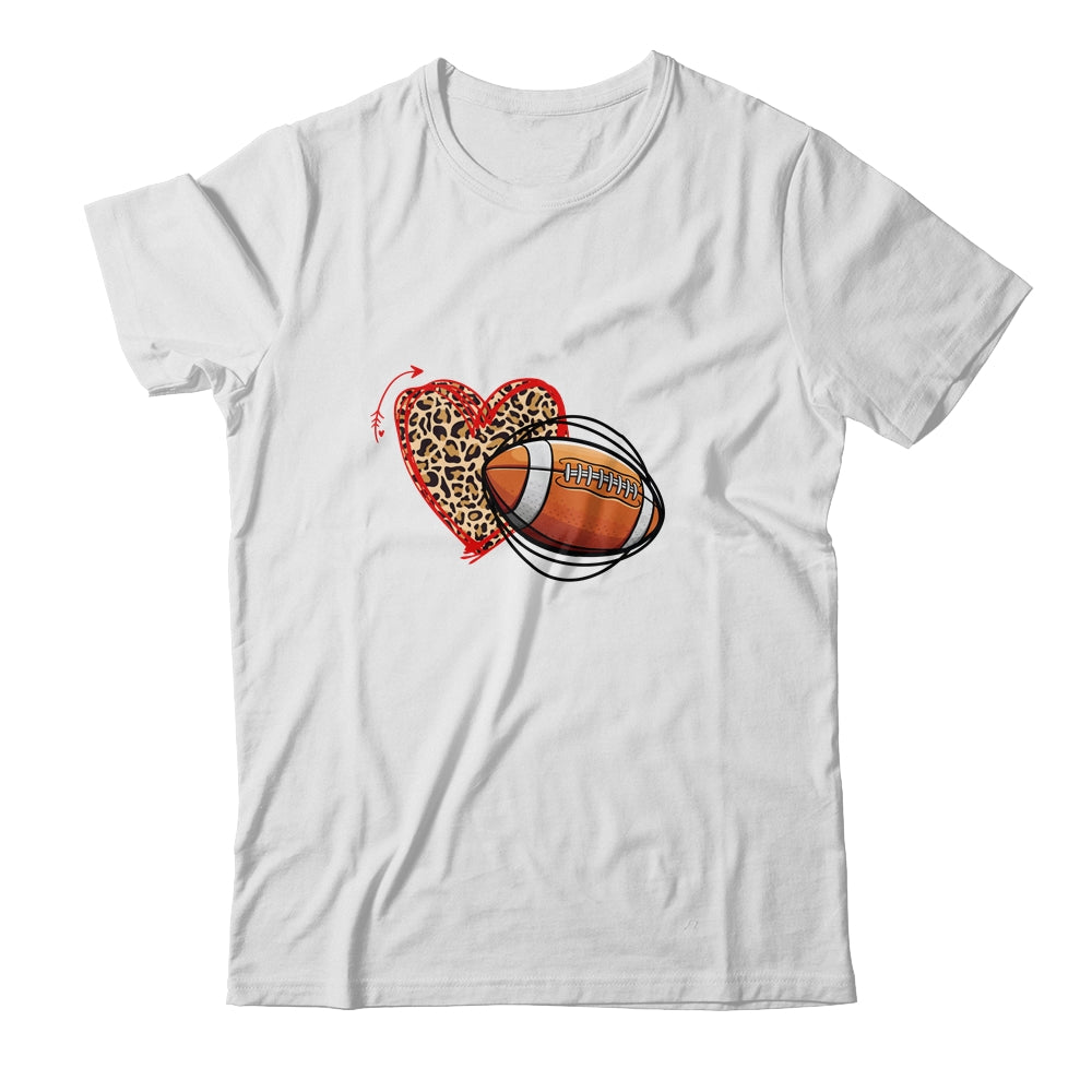 Leopard Football Love Heart Football Lover Football Season T-Shirt & Tank Top | Teecentury.com