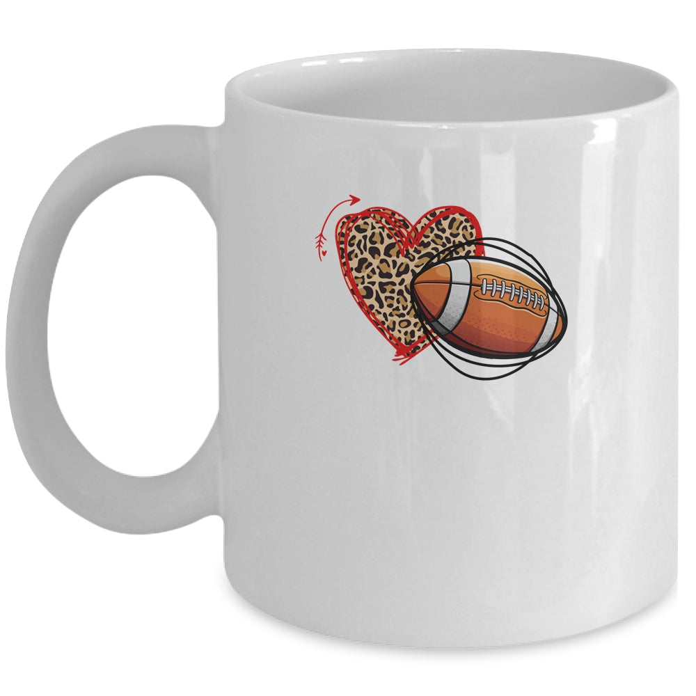 Leopard Football Love Heart Football Lover Football Season Mug Coffee Mug | Teecentury.com