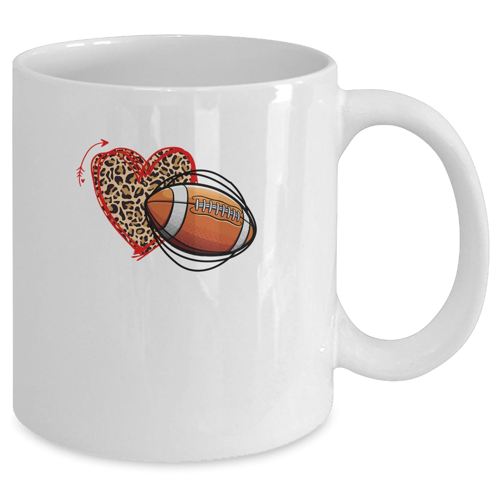 Leopard Football Love Heart Football Lover Football Season Mug Coffee Mug | Teecentury.com