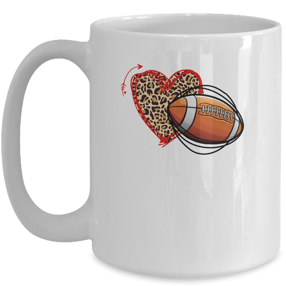 Leopard Football Love Heart Football Lover Football Season Mug Coffee Mug | Teecentury.com