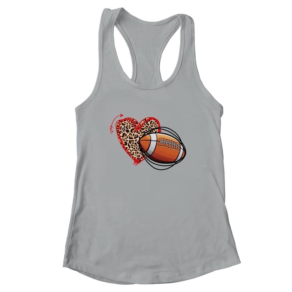 Leopard Football Love Heart Football Lover Football Season T-Shirt & Tank Top | Teecentury.com
