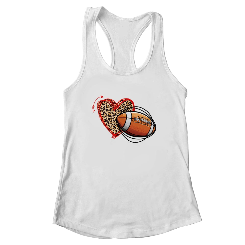 Leopard Football Love Heart Football Lover Football Season T-Shirt & Tank Top | Teecentury.com