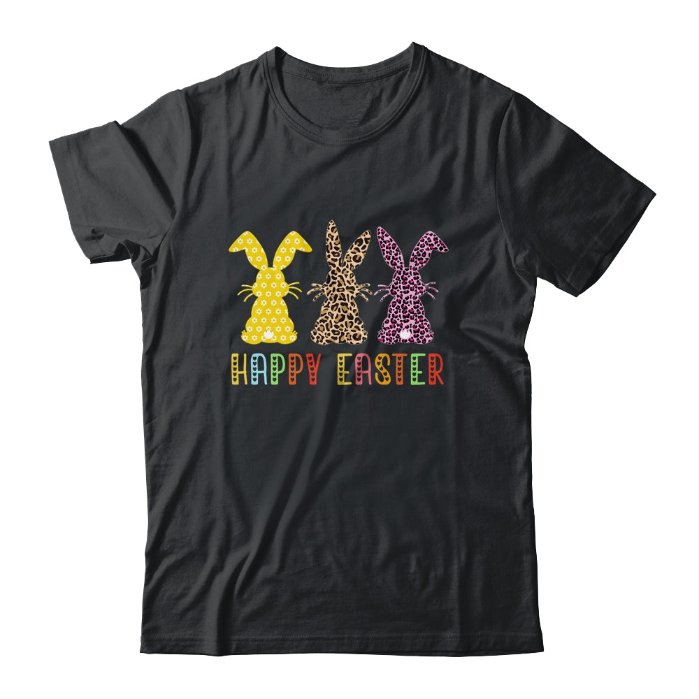 Leopard Happy Easter For Teen Girls Women Easter Day Bunny Shirt & Tank Top | teecentury