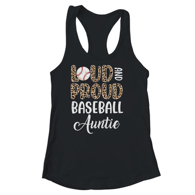 Leopard Loud Proud American Baseball Auntie Family Shirt & Tank Top | teecentury