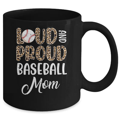 Leopard Loud Proud American Baseball Mom Family Mug | teecentury