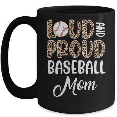 Leopard Loud Proud American Baseball Mom Family Mug | teecentury