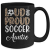 Leopard Loud Proud American Soccer Auntie Family Mug | teecentury