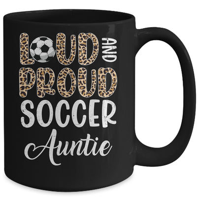 Leopard Loud Proud American Soccer Auntie Family Mug | teecentury