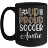 Leopard Loud Proud American Soccer Auntie Family Mug | teecentury