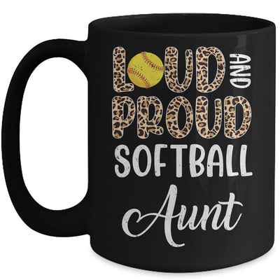 Leopard Loud Proud American Softball Aunt Family Mug | teecentury