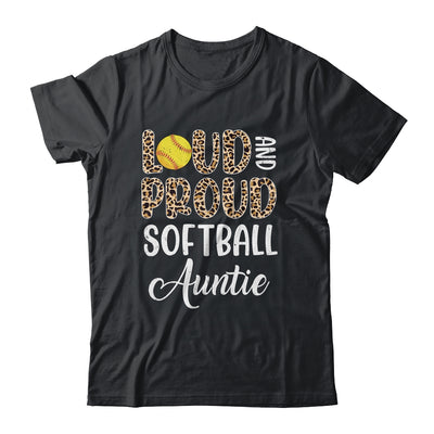 Leopard Loud Proud American Softball Auntie Family Shirt & Tank Top | teecentury