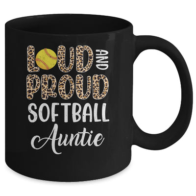 Leopard Loud Proud American Softball Auntie Family Mug | teecentury