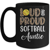 Leopard Loud Proud American Softball Auntie Family Mug | teecentury