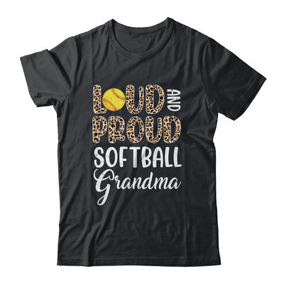 Leopard Loud Proud American Softball Grandma Family Shirt & Tank Top | teecentury