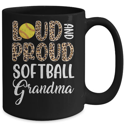 Leopard Loud Proud American Softball Grandma Family Mug | teecentury