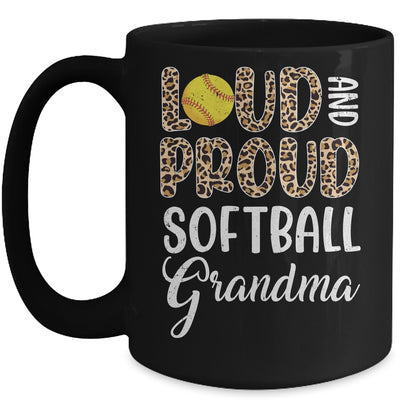 Leopard Loud Proud American Softball Grandma Family Mug | teecentury