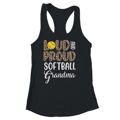 Leopard Loud Proud American Softball Grandma Family Shirt & Tank Top | teecentury