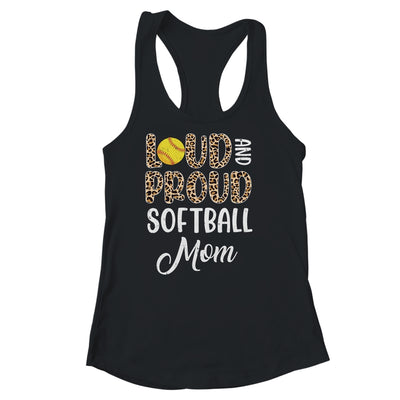 Leopard Loud Proud American Softball Mom Family Shirt & Tank Top | teecentury