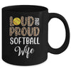 Leopard Loud Proud American Softball Wife Family Mug | teecentury