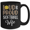 Leopard Loud Proud American Softball Wife Family Mug | teecentury