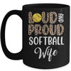 Leopard Loud Proud American Softball Wife Family Mug | teecentury