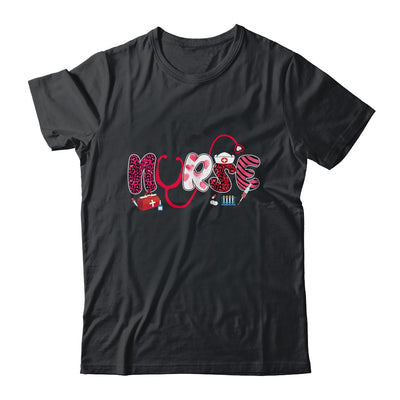 Leopard Love Stethoscope Nurse Life Valentines Day Gift T-Shirt & Tank Top | Teecentury.com