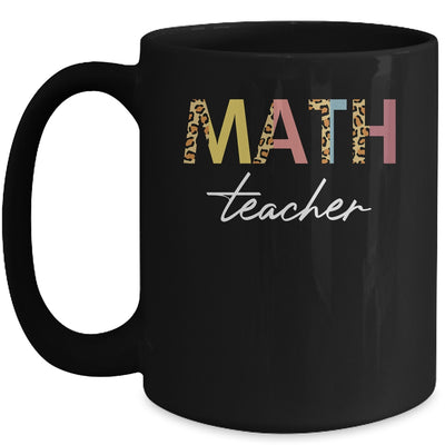 Leopard Math Teacher Cute Back to School Mug Coffee Mug | Teecentury.com