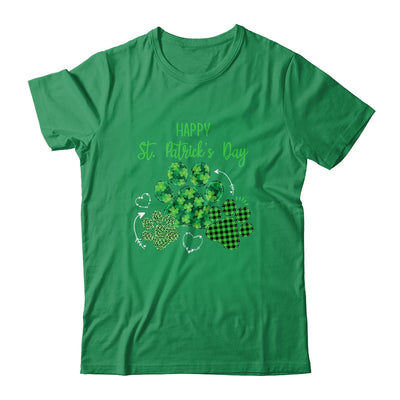 Leopard Print Three Dog Paws Happy Saint Patricks Day T-Shirt & Hoodie | Teecentury.com