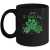 Leopard Print Three Dog Paws Happy Saint Patricks Day Mug Coffee Mug | Teecentury.com