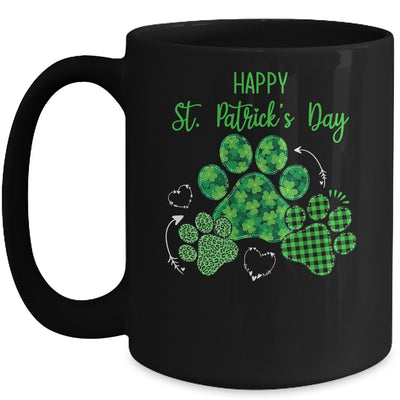 Leopard Print Three Dog Paws Happy Saint Patricks Day Mug Coffee Mug | Teecentury.com