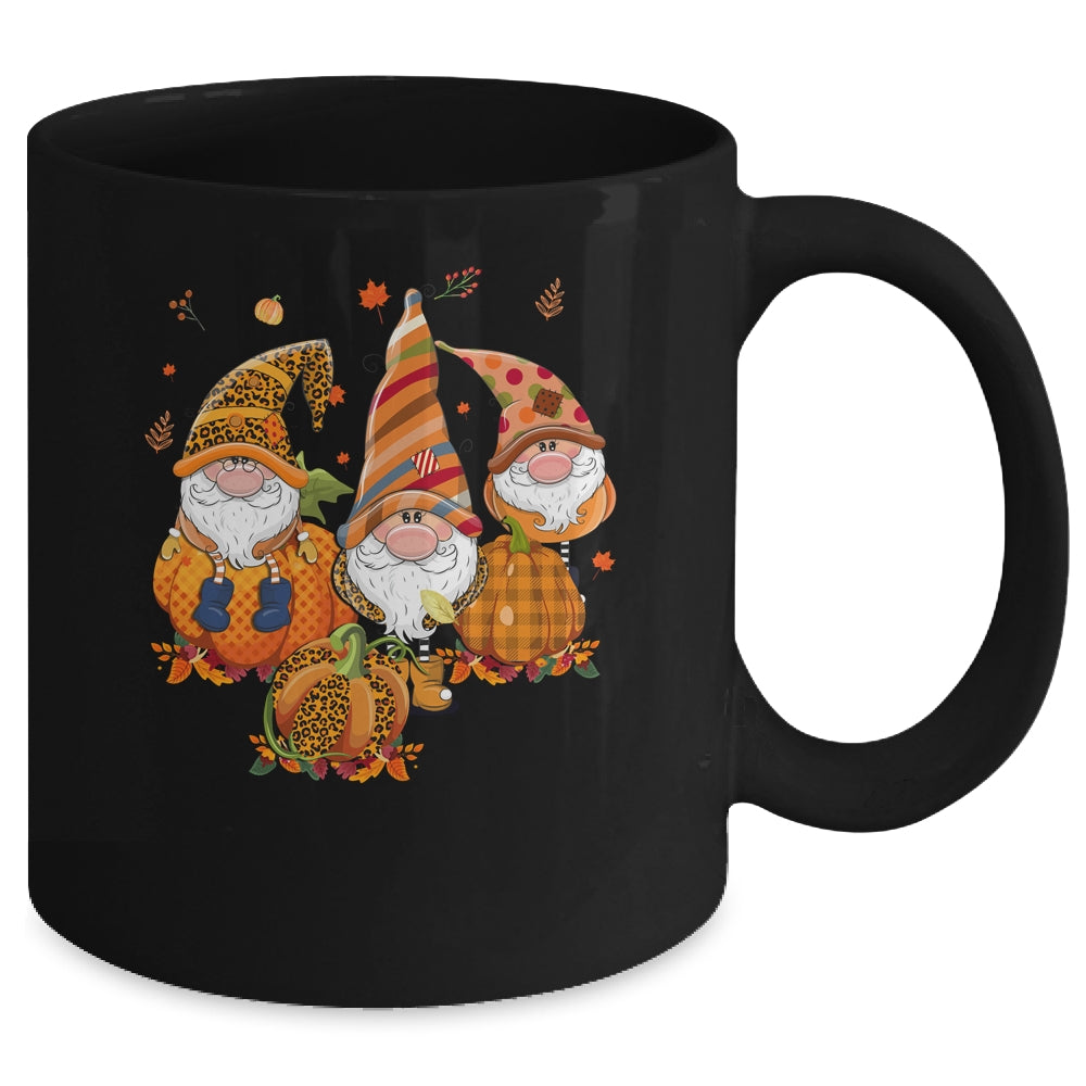 Leopard Pumpkin Print Plaid Gnomes Fall Autumn Thanksgiving Mug Coffee Mug | Teecentury.com