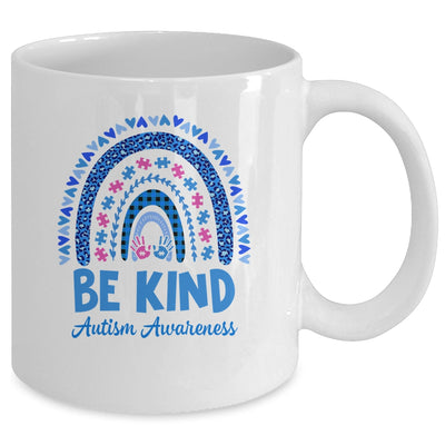 Leopard Rainbow Be Kind Autism Awareness Month Hand Mug | teecentury