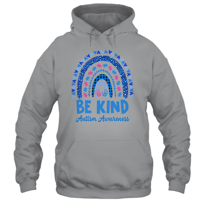 Leopard Rainbow Be Kind Autism Awareness Month Hand Shirt & Hoodie | teecentury